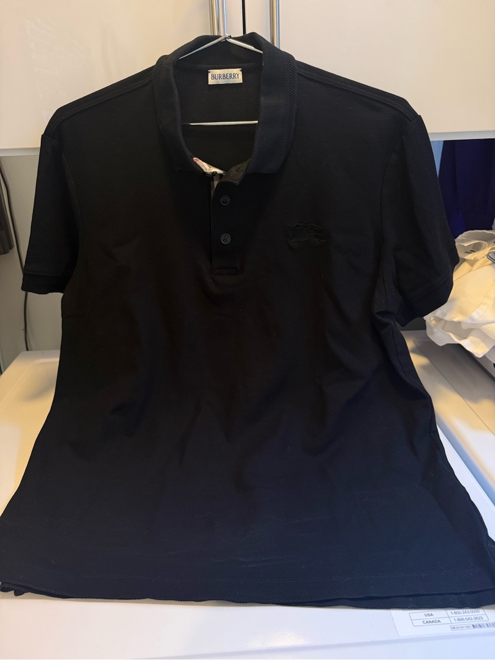 Burberry Cotton Piqué Polo — Black — Men’s Size (XL size)